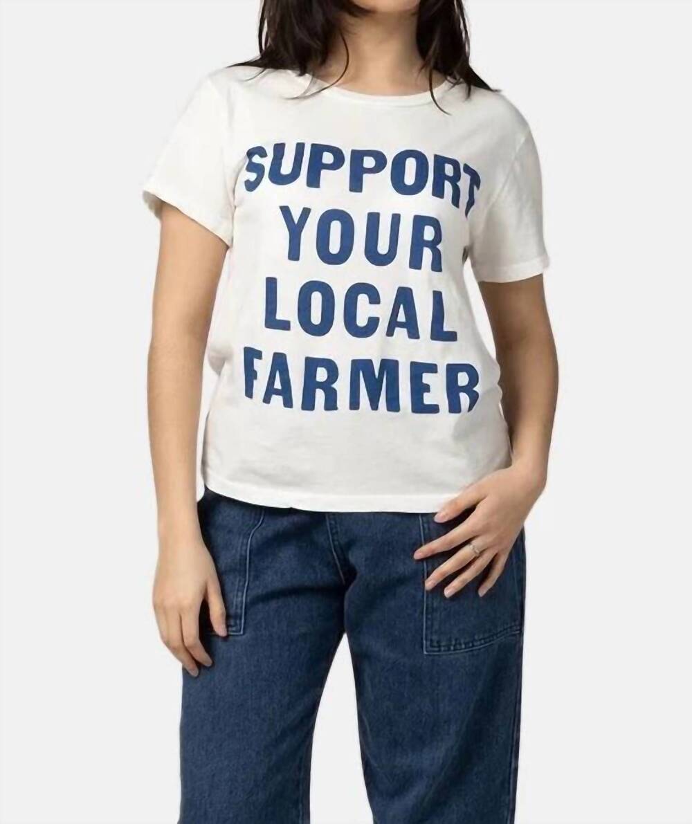 NEW JUNGMAVEN support your local farmer ojai tee in washed white